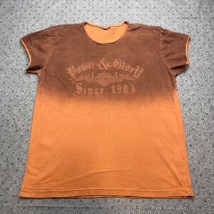 Harley-Davidson Mens Ombre Dip Dye Distressed Cut Off T-Shirt Neidengards Ohio L